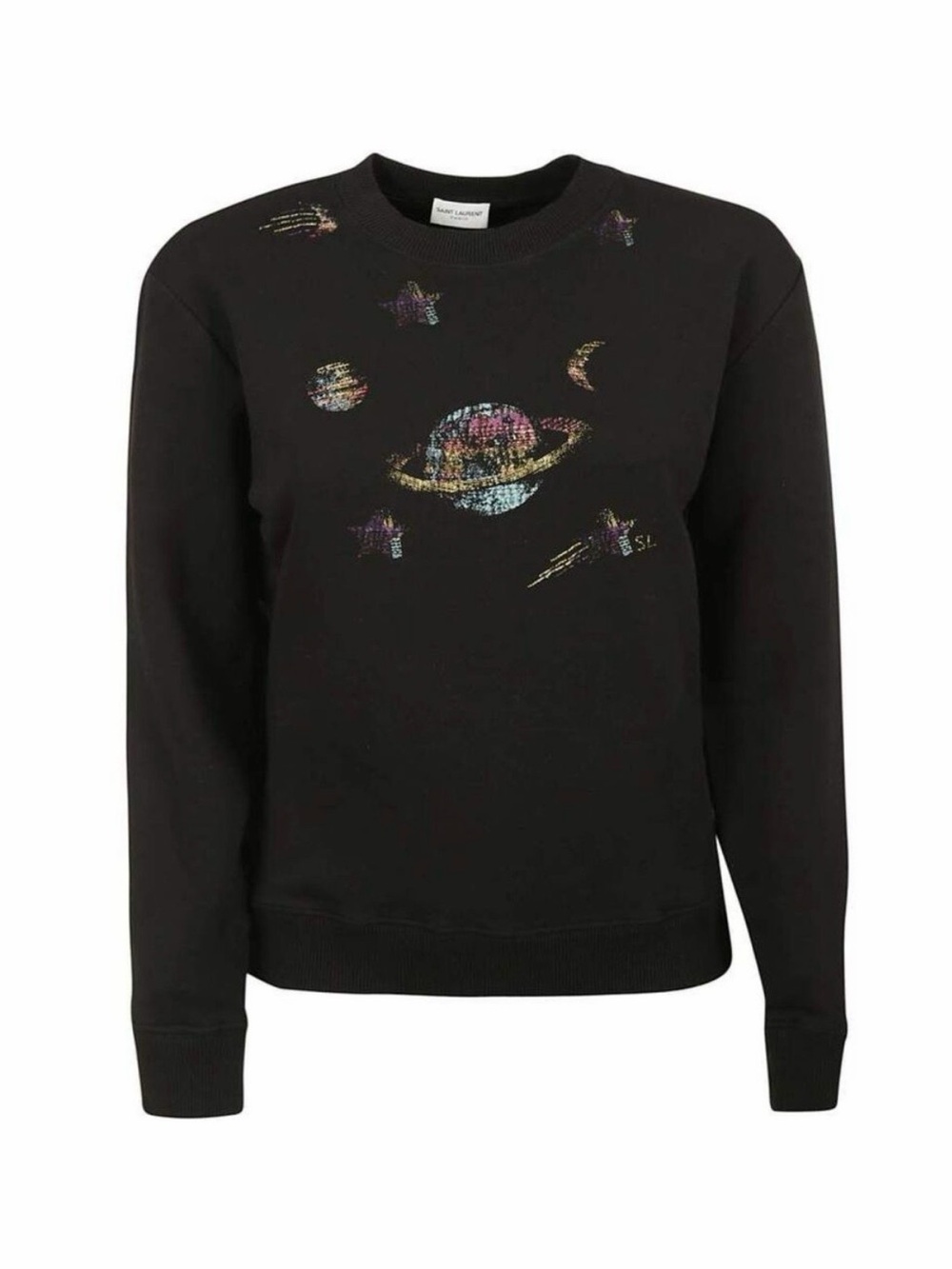 Saint Laurent Black Crewneck Sweatshirt Size M Space Print